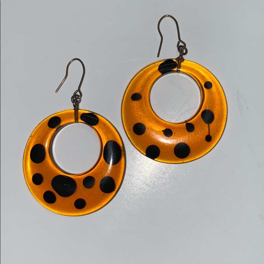 SOLD ❣️Clear acetate hoop Costume ear rings 1.75”